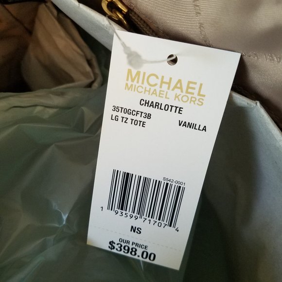Vanilla Large charlotte Tote Michael Kors NWT - Picture 2 of 10